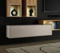 Hängeelement 140cm 'Locarno' MDF creme mit Schubkasten