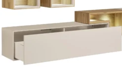 Hängeelement 140cm 'Locarno' MDF creme mit Schubkasten