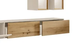 Hängeelement 180cm 'Locarno' Wildeiche massiv & MDF creme