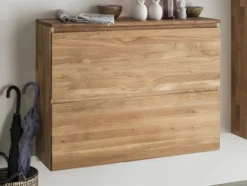 Hänge-Schuhschrank 110x84x35cm "Torino" Wildeiche massiv