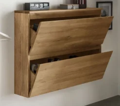 Hänge-Schuhschrank 110x84x24cm "Torino" Wildeiche massiv