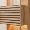 Hängevitrine inkl.Beleuchtung 43x142cm 'Verona' Wildeiche massiv