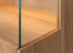 Hängevitrine inkl.Beleuchtung 43x142cm 'Verona' Wildeiche massiv