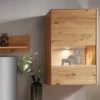 Hängevitrine mit Beleuchtung 61x111cm 'Montana' Kernbuche geölt