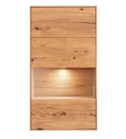 Hängevitrine mit Beleuchtung 61x111cm 'Montana' Kernbuche geölt