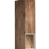 Hängevitrine 35x120cm 'Locarno II' Nussbaum massiv & Rahmen MDF creme inkl.Beleuchtung
