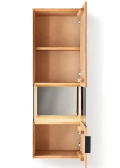Hängevitrine 43x121cm 'Malaga ' Wildeiche verschiedene Variationen möglich Glas anthrazit Spiegel