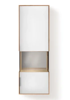 Hängevitrine 43x121cm 'Malaga ' Wildeiche verschiedene Variationen möglich Glas anthrazit Spiegel