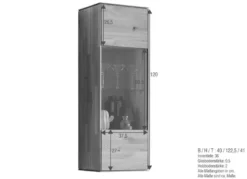 Hängevitrine 40x123cm 'Prag' Wildeiche geölt WZ-0546