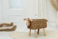 Hocker/Beistelltisch "Holger" Teakholz massiv