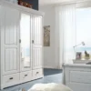 Kleiderschrank 192cm 3-trg."Mailand-Weiß" Kiefer weiß SZ-0132
