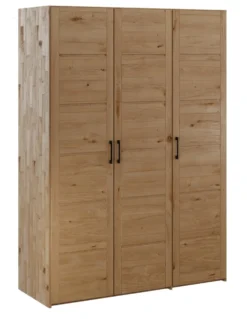 Kleiderschrank 143cm 3-trg. "Meran" Wildeiche massiv geölt