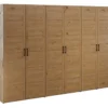 Kleiderschrank 285cm 6-trg. "Meran" Wildeiche massiv geölt