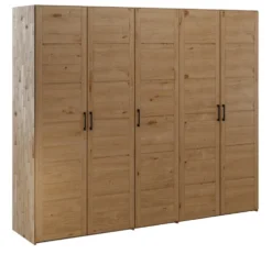Kleiderschrank 238cm 5-trg. "Meran" Wildeiche massiv geölt