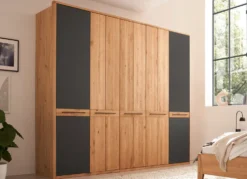 Kleiderschrank 5-trg. 256cm 'Ancona' Wildeiche teilmassiv geölt