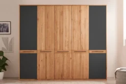 Kleiderschrank 5-trg. 256cm 'Ancona' Wildeiche teilmassiv geölt