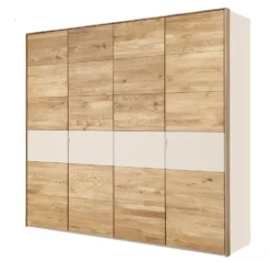 Kleiderschrank 4-trg. 245cm 'Salerno' Wildeiche & MDF creme