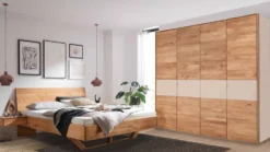 Kleiderschrank 4-trg. 245cm 'Salerno' Wildeiche & MDF creme