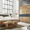 Kleiderschrank 4-trg. 245cm 'Salerno' Wildeiche & MDF anthrazit