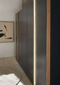 Kleiderschrank 5-trg. 300cm 'Wynwood' Wildeiche & MDF anthrazit