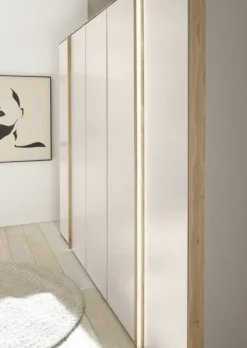 Kleiderschrank 5-trg. 300cm 'Wynwood' Wildeiche & MDF creme
