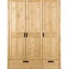 Kleiderschrank 3-trg. "Maja" 144cm Kiefer massiv laugenfarbig