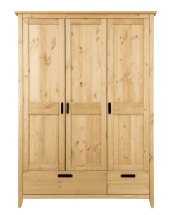 Kleiderschrank 3-trg. "Maja" 144cm Kiefer massiv laugenfarbig