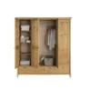 Kleiderschrank verschieden Breiten 'Jana' Kiefer massiv laugenfarbig 5-trg. 230cm