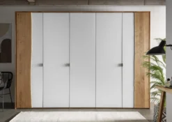 Kleiderschrank Wildeiche & Glas 'Linz' verschiedene Breiten 305cm 5-trg.