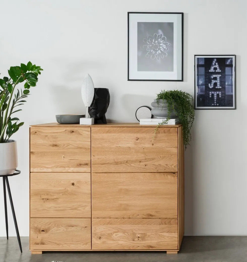 Kommode hängend oder stehend mit Türen 97cm 'Prag' Wildeiche geölt WZ-0546
