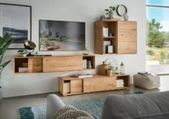 Kommode hängend oder stehend mit Türen 97cm 'Prag' Wildeiche geölt WZ-0546