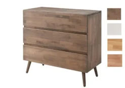 Kommode 4 Holzfarben zur Auswahl 'Grace' 100cm Massivholz Buche Mokka-farbig gebeizt