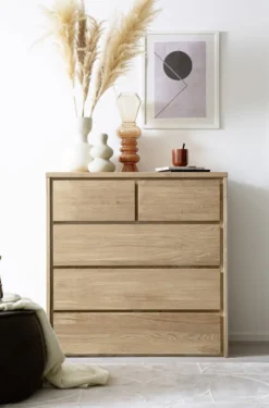 Kommode mit Schubkästen 88x91cm 'Alexandra' Wildeiche geölt