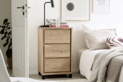 Kommode 47x70cm 'Bedford' Eiche geölt mit Sockel oder Füße mit schwarzem Fußgestell