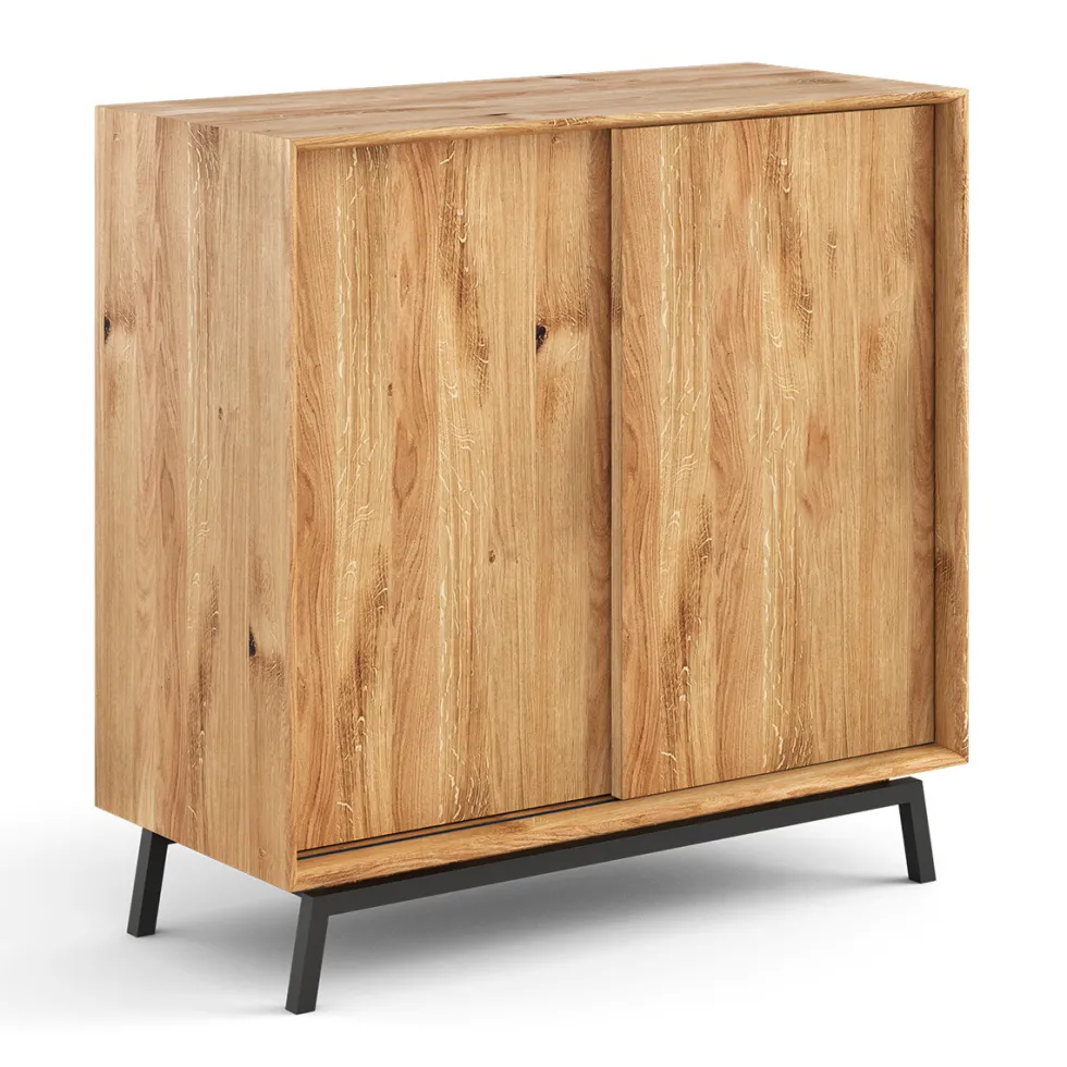 Kommode 101x101cm 'Jannik' Wildeiche massiv 2 Türen 2x Holz