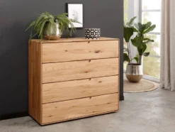 Kommode 100x91cm "Kent" Wildeiche massiv 4SK