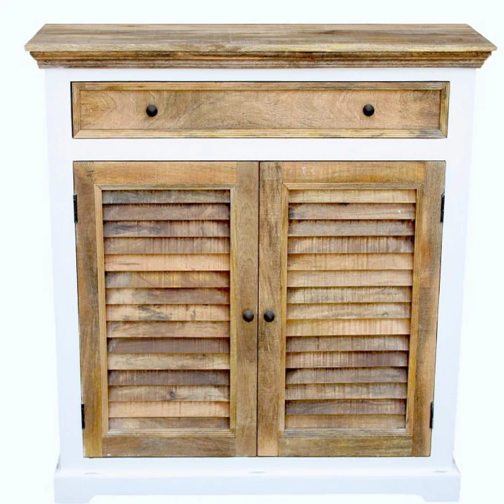 Kommode 109x111cm 'Nizza' Mango weiß natur