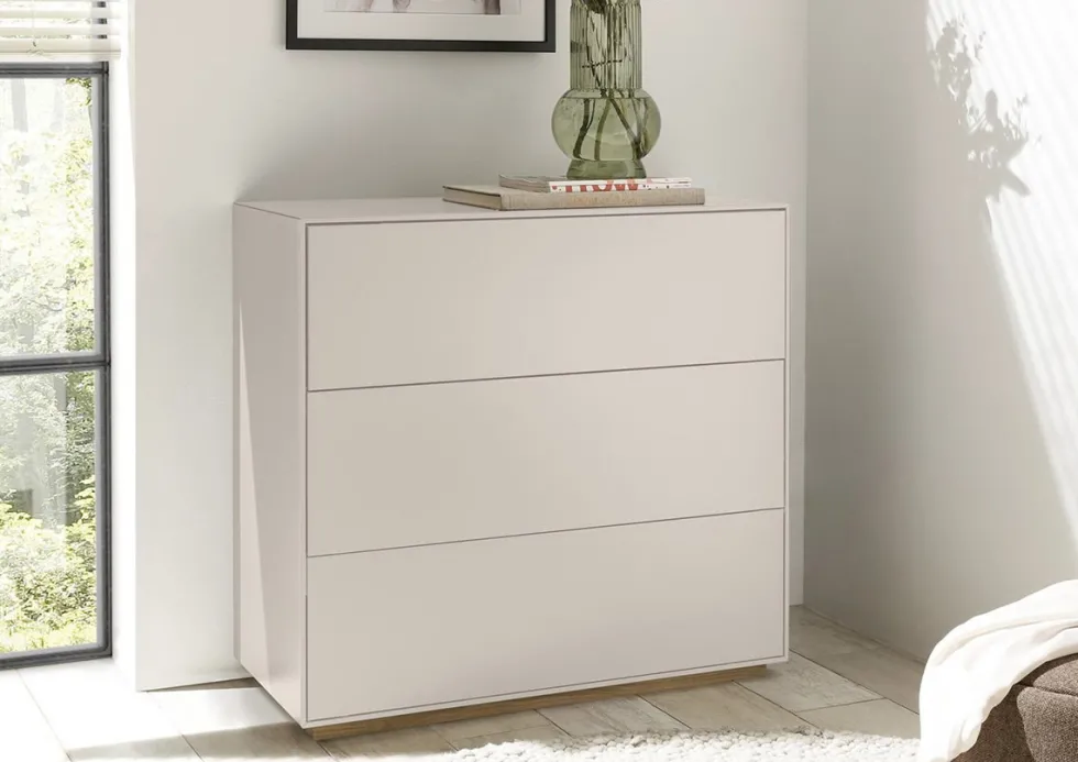 Kommode 92x86cm 'Wynwood' Wildeiche & MDF creme