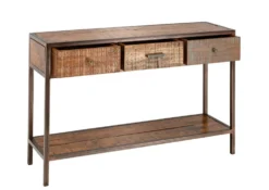 Konsolentisch 120x78cm 'Compton' recyceltes Altholz & Eisen vintage