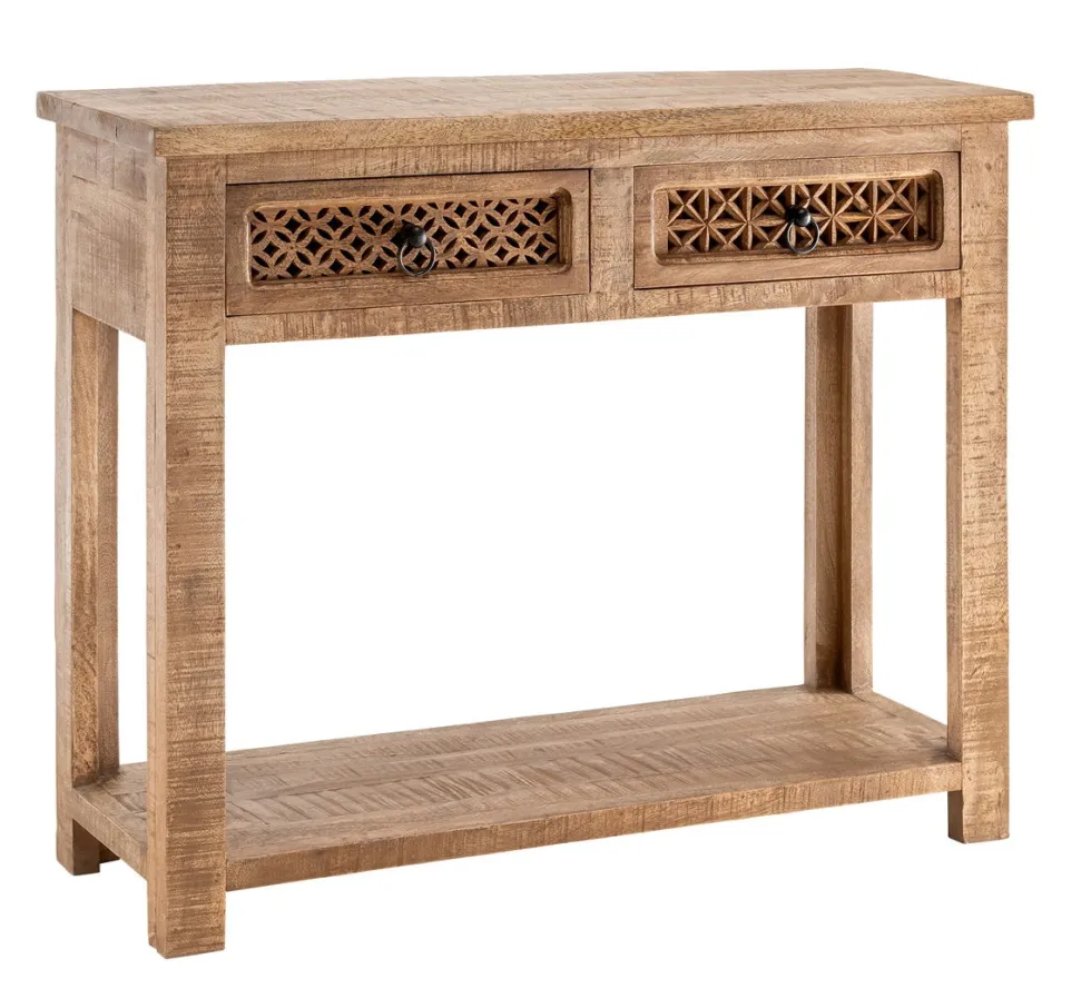 Konsolentisch 100x80cm 'Shania' Mangoholz massiv