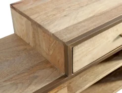 Lowboard 175x62cm 'Houston' Mango natur & goldfarbig