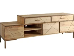 Lowboard 175x62cm 'Houston' Mango natur & goldfarbig