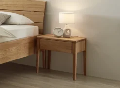 Nachtkommode Metallfrei 'Natura Oak I' 45x43cm Wildeiche massiv