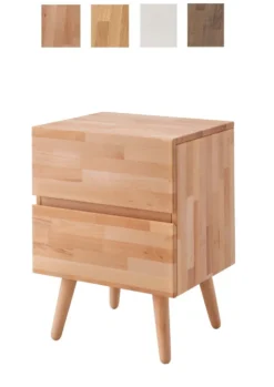 Nachttisch 4 Holzfarben zur Auswahl 'Grace' 45x60cm Massivholz Kernbuche natur geölt