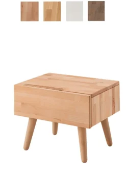 Nachttisch 4 Holzfarben zur Auswahl 'Grace' 45cm Massivholz Kernbuche natur geölt