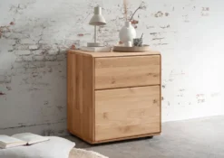 Nachttisch Komforthöhe 51x58cm "Messina" Wildeiche massiv
