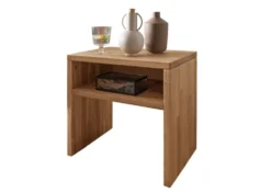 Nachttisch 45x45cm 'Kiara' Wildeiche massiv geölt mit offenem Fach