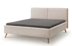 Polsterbett verschiedene Breiten 'Bordeaux I' Wildeiche Stoff beige 180x200cm