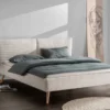 Polsterbett 200x200cm 'Monaco' Wildeiche Stoff Cord creme