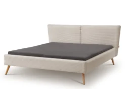 Polsterbett 140x200cm 'Monaco' Wildeiche Stoff Cord creme